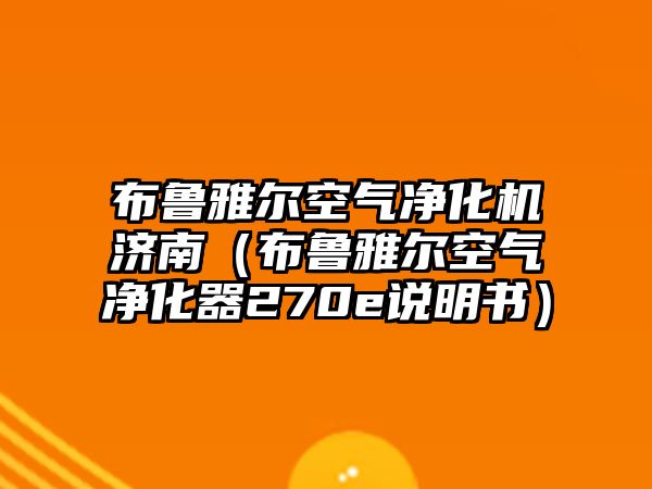 布魯雅爾空氣凈化機濟南（布魯雅爾空氣凈化器270e說明書）